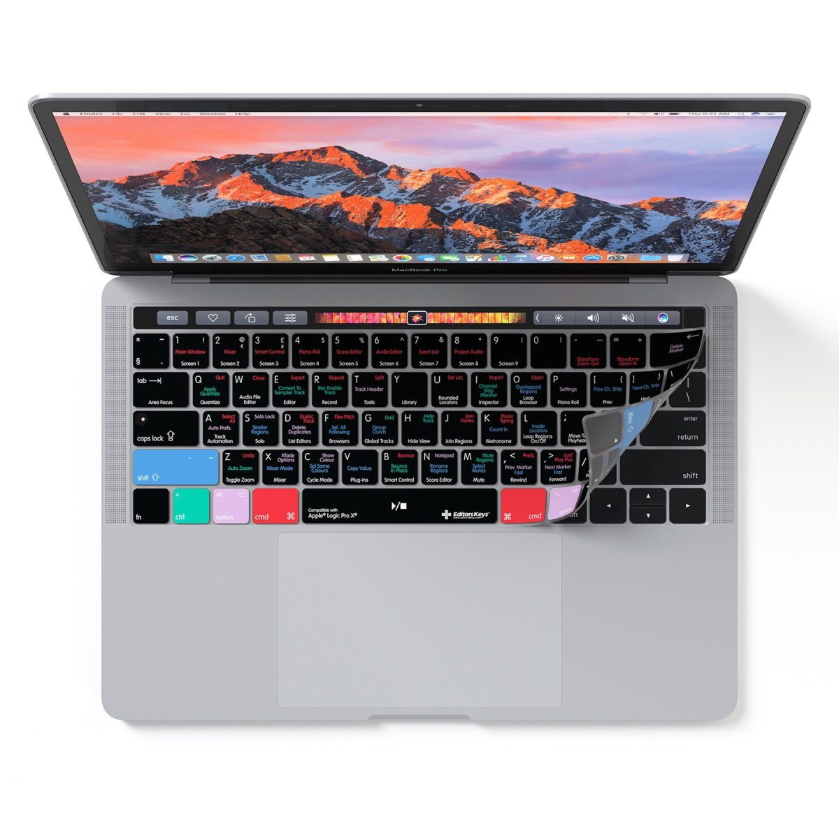 MacBook Pro Touchbar Keyboard Cover with Apple Logic Pro X Shortcut
