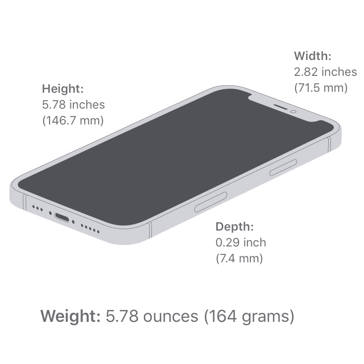 iPhone 12 Size and Weight