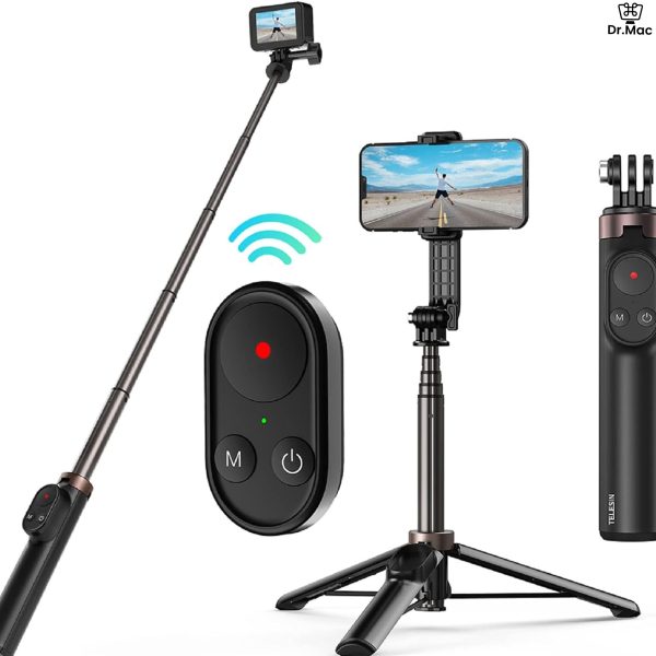 vlog selfie stick with remote control for iphone ,gopro hero 5,6,7,8,9,10,11,12,13max