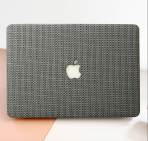 Cream Woven Leather MacBook Case