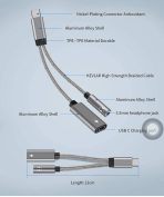 USB-C to 3.5mm Headphone Adapter & Charging Cable