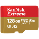 sandisk extreme 128gb 4k u3 160mb/s a2 micro sd card sdxc with adapter