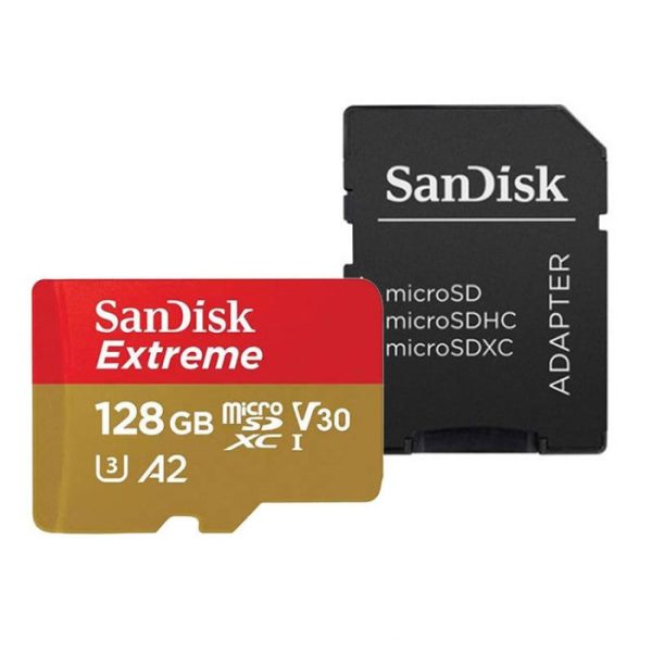 sandisk extreme 128gb 4k u3 160mb/s a2 micro sd card sdxc with adapter