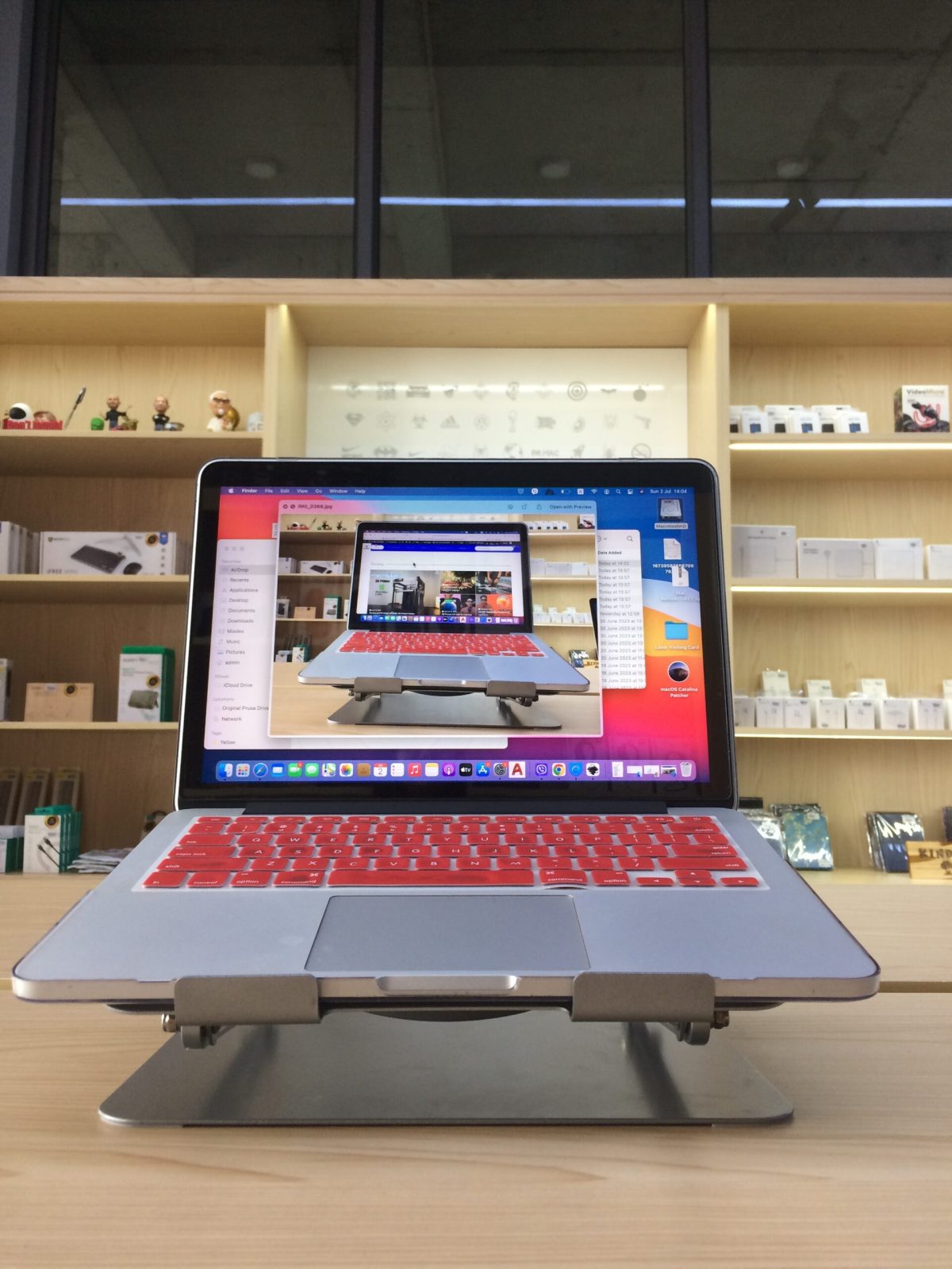 aluminum laptop stand with cooling fan for macbook