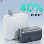 aukey pa b6u omnia ii mix 67w ufcs 3 port ufcs wall charger with gan technology