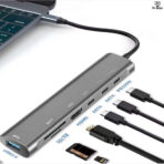 7 in 1 usb type c hub adapter with 4k hdmi, usb 3.0