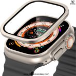 apple watch ultra 49mm,screen protector with aluminum alloy metal frame