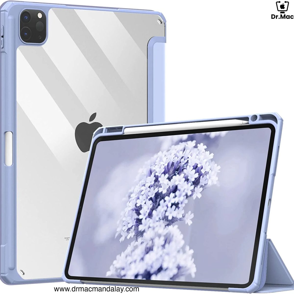 ipad pro 11" (2020 2022) clear transparent back shell smart cover