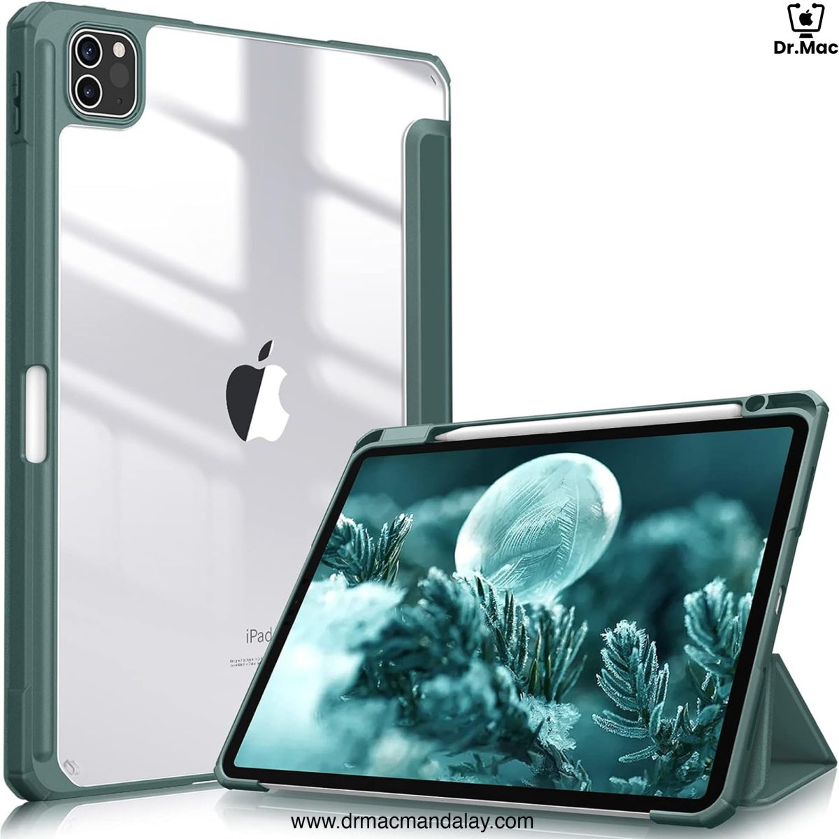 ipad pro 11" (2020 2022) clear transparent back shell smart cover