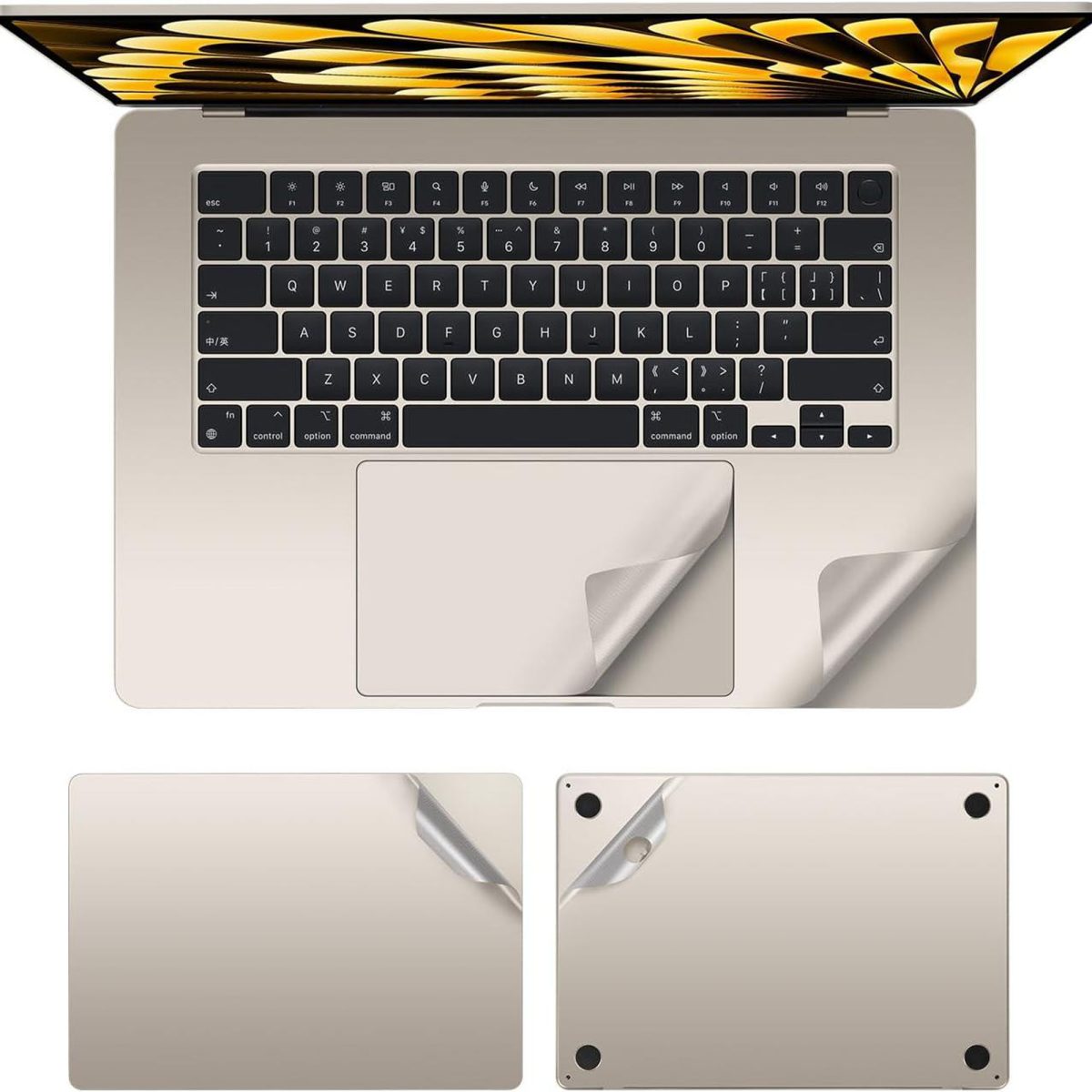 macbook air M2,M313.6" starlight body sticker